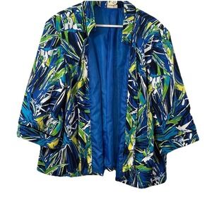 Lavender &‎ Honey Jacket Women's Size 3X  Multicolor FLoral Print Button Front